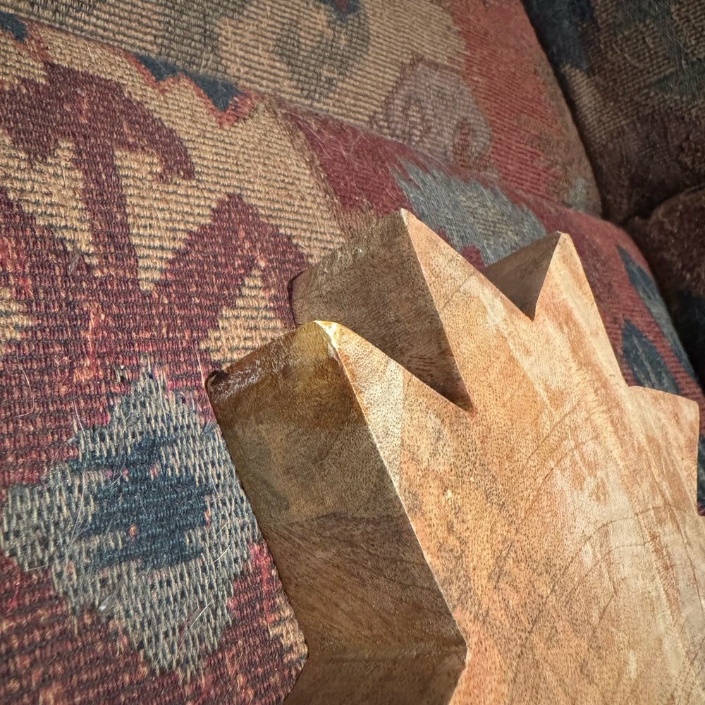 MCM Wooden Pineapple Shaped Tray with Yellow Accents - Picture 8 of 8